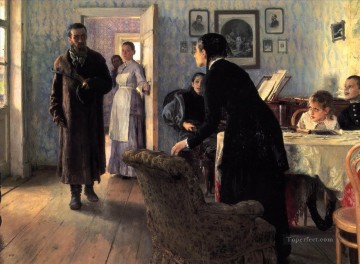 イリヤ・レーピン Painting - 予期せぬ訪問者 1888年 イリヤ・レーピン